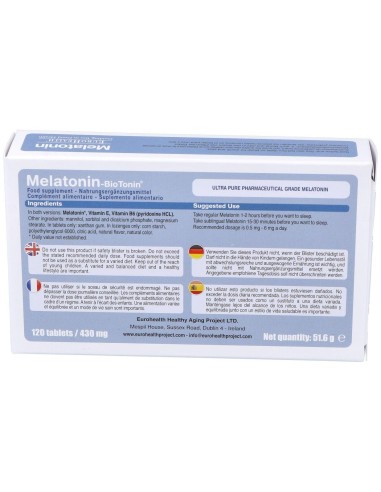 Melatonin Biotonin 1Mg.120Comp. de Eurohealth