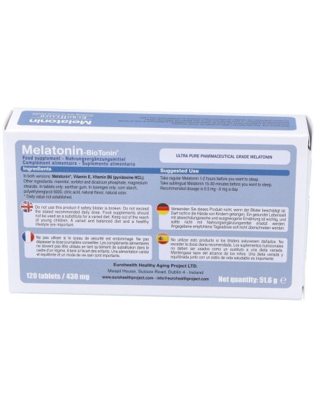 Melatonin Biotonin 1Mg.120Comp. de Eurohealth