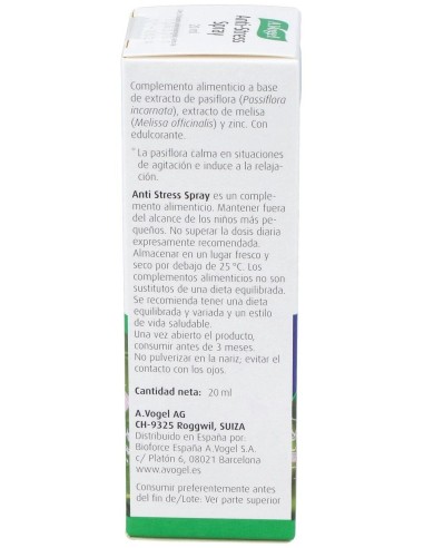 Anti Stress Spray 20Ml. de A.Vogel