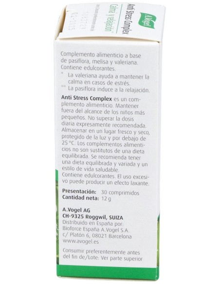 Anti Stress Complex Comp. 30  de A.Vogel