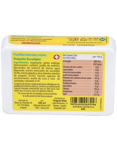 Propolaid Caramelo Blando Propolis-Eucalipto 50Gr de Trepatdiet-Esi