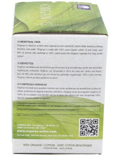 Compresas Con Alas Noche 10Ud. de Organyc 2