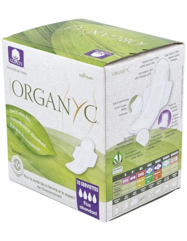 Compresas Con Alas Noche 10Ud. de Organyc