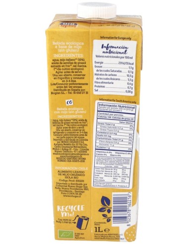 Bebida Vegetal De Mijo 1Lt 6Uds. de Isola