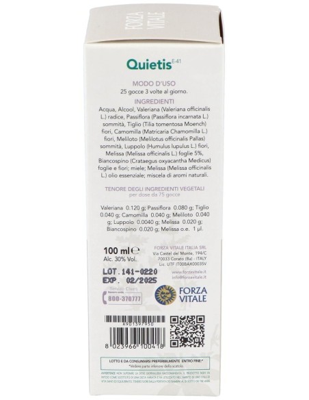 Quietis (Melissa Composta) Extracto 100Ml. de Forza Vitale