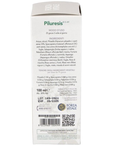 Piluresis Pilosella Composta Extracto 100Ml. de Forza Vitale