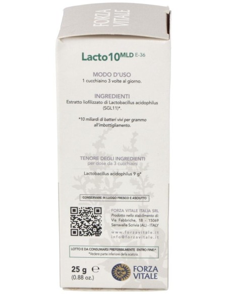 Lacto 10 (Lactobacillus Acidophilus) 25Gr. E-36 de Forza Vitale