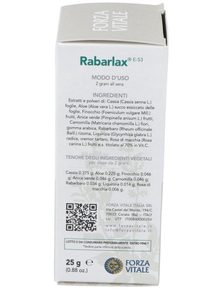 Rabarlax Laxante 25Gr.Comprimidos de Forza Vitale