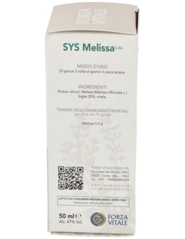 Sys.Melisa 50Ml. de Forza Vitale