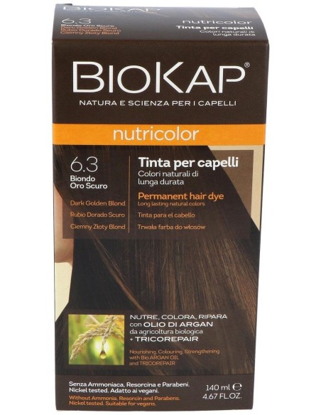 Nutricolor 6.3 Rubio Dorado Oscuro 140 ml      de Biokap