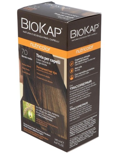 Tinte Medium Blond Dye 140Ml. Rubio Medio ·7.0 de Biokap