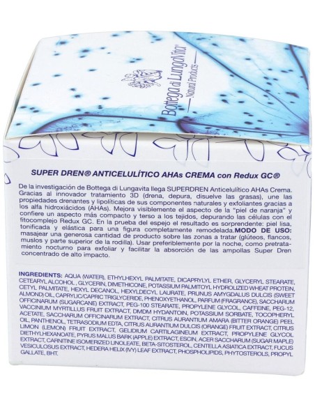 Super Dren Crema Anticelulitica Con Ahas 250Ml. de Bottega Di Lungavita