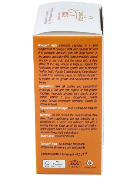 Omegor Kids Masticable 60Cap. de Uga Nutraceuticals