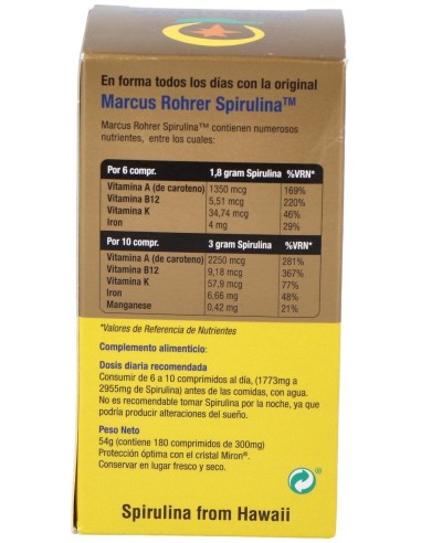 Espirulina 180 Comprimidos  de Marcus Rohrer