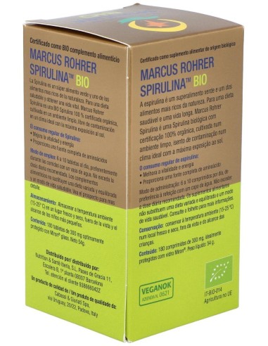 Spirulina Bio 180 Comprimidos Marcus Rohrer Marcus Rohrer