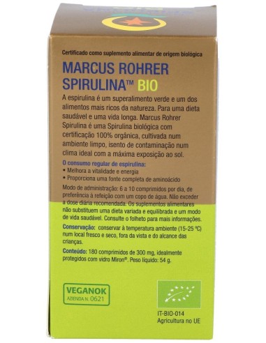 Spirulina Bio 180 Comprimidos Marcus Rohrer Marcus Rohrer