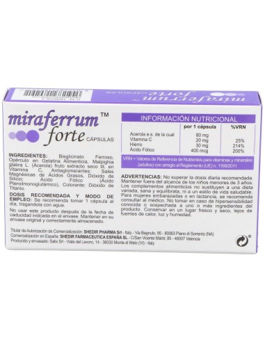Miraferrum Forte 30Cap. de Shedir