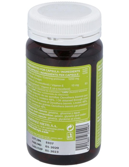 Aceite De Onagra (Mar-Vitoil) 1100Mg. 60Perlas de Marnys