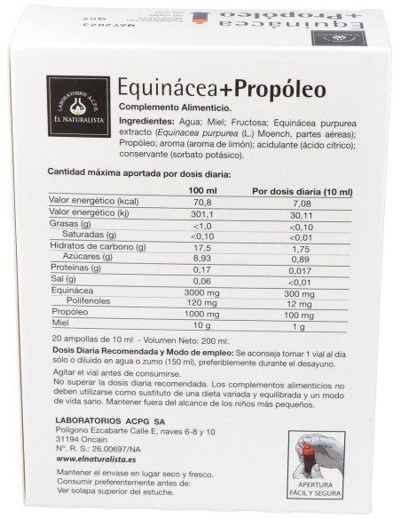 Echinacea + Propoleo 20Viales de El Naturalista
