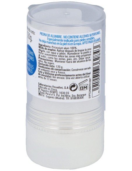 Desodorante Piedra Alumbre  120 Gr de Ynsadiet