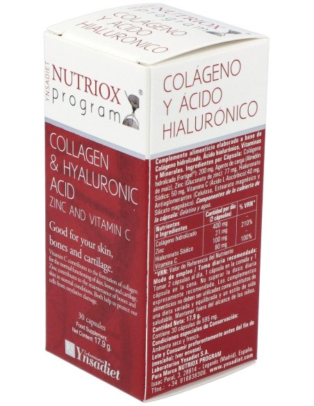 Colágeno + Ácido Hialurónico 30 Caps de Ynsadiet