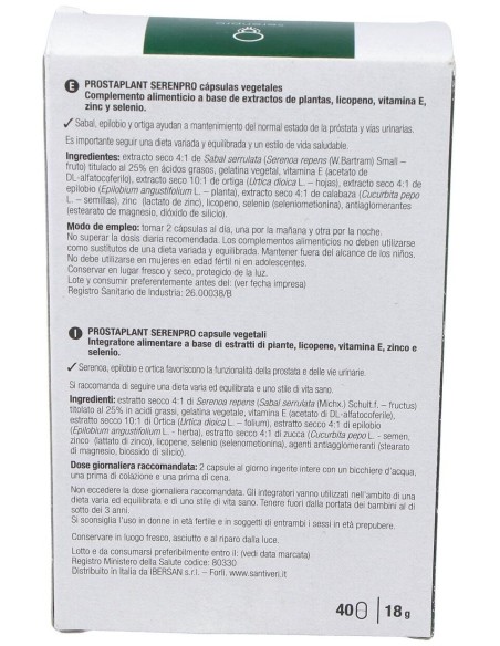 Prostaplant Serenpro 40Cap. de Santiveri