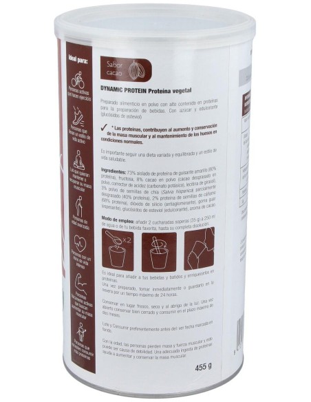 Dynamic Proteina Vegetal Cacao 455Gr. de Santiveri