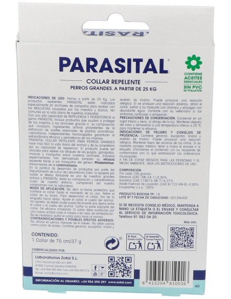 Parasital Collar Antiparasitario Perros Grandes de Zotal Vet