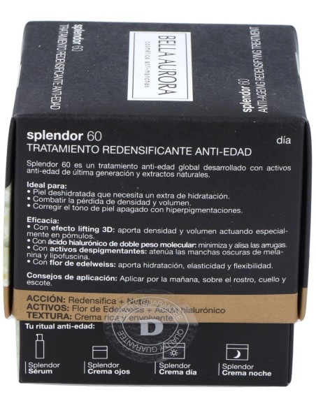 Splendor +60 Dia Crema Redensificante 50Ml. de Bella Aurora