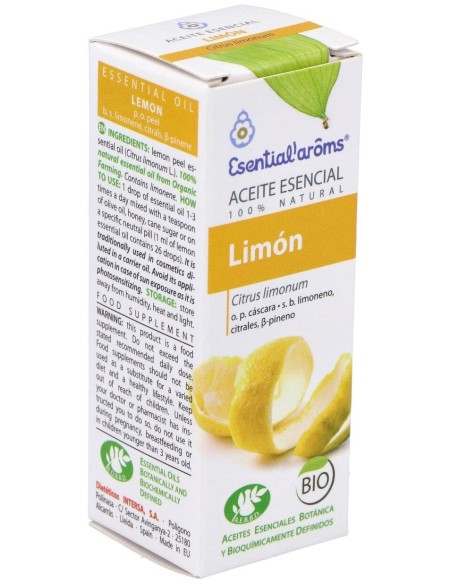 Aceite Esencial Limon Bio 10 Ml # de Esential Aroms