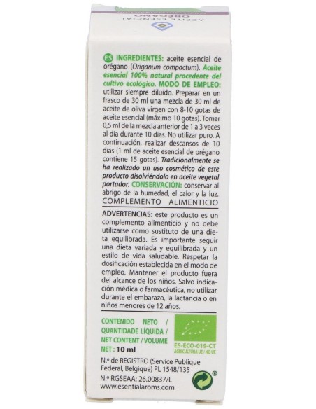 Aceite Esencial Oregano Bio 10 Ml de Esential Aroms