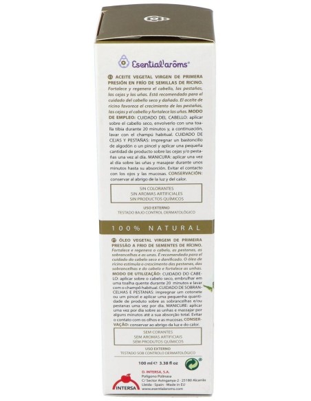 Ricino (Castor) Aceite Vegetal 100Ml. de Esential Aroms