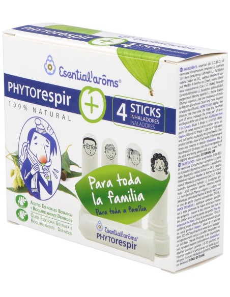 Phytorespir Frasco 30Ml. + 4 Sticks Inhaladores de Esential Aroms
