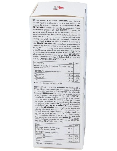 Mantime - Sensual Vitality 60 Caps. de Intersa
