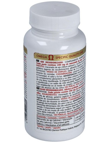 Ajo Desodorizado 100 Perlas de Intersa
