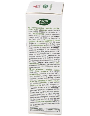 Phyto-Bipole Bio Ginkgo Biloba 50Ml. de Phytobiopole