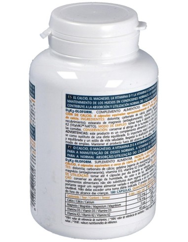 D3K2 Oloform 180 Comprimidos de Intersa