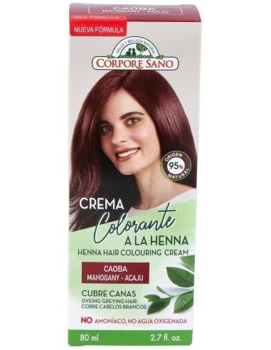 Crema Colorante Henna Caoba 80Ml. de Corpore Sano