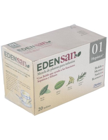 Edensan Hepático 01  Envase 20 Filtros(20 Infusiones) de Edensan®
