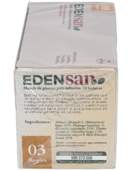 Edensan  Respira 03  Envase 20 Filtros(20 Infusiones) de Edensan®