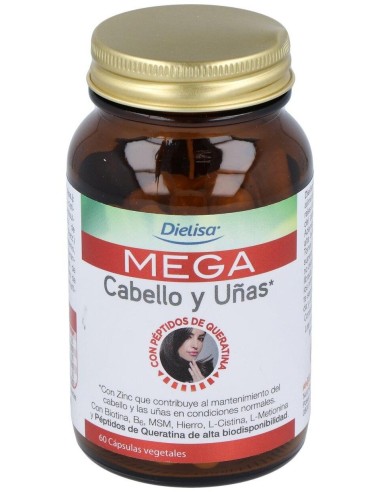 Mega Cabello Y Uñas  Envase 60 Cápsulas(30 Días) de Dielisa®