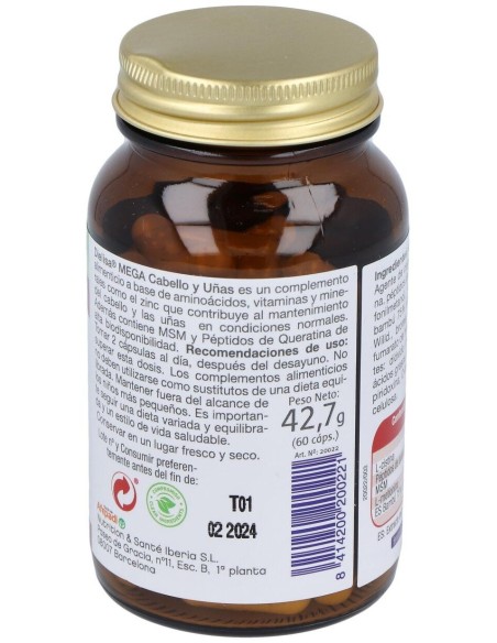 Mega Cabello Y Uñas  Envase 60 Cápsulas(30 Días) de Dielisa®