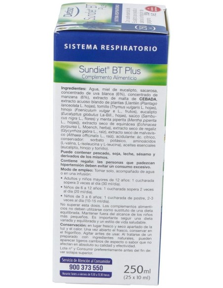 Sundiet Bt Plus 250 Ml  Envase 250 Ml(8-25 Días) de Dielisa®