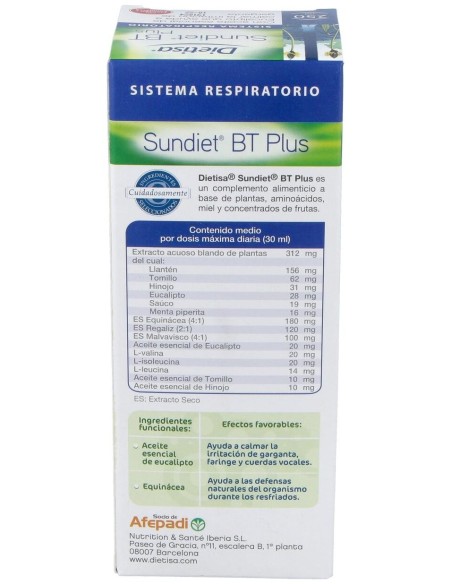 Sundiet Bt Plus 250 Ml  Envase 250 Ml(8-25 Días) de Dielisa®
