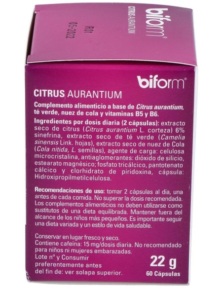 Citrus Aurantium  Envase 60 Cápsulas(30 Días) de Biform®