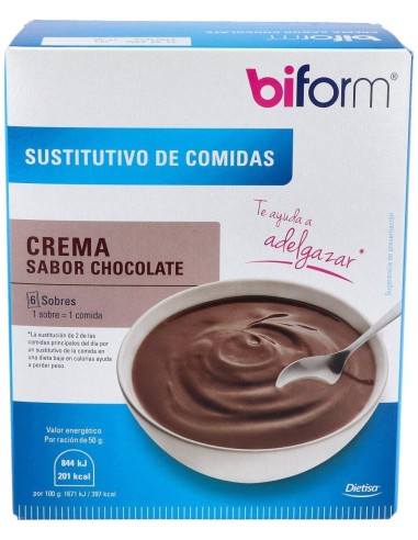 Crema Chocolate   Envase 6 Sobres(6 Comidas) de Biform®