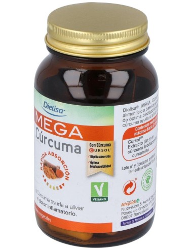 Mega Cúrcuma  Envase 50 Cápsulas(25 Días) de Dielisa®