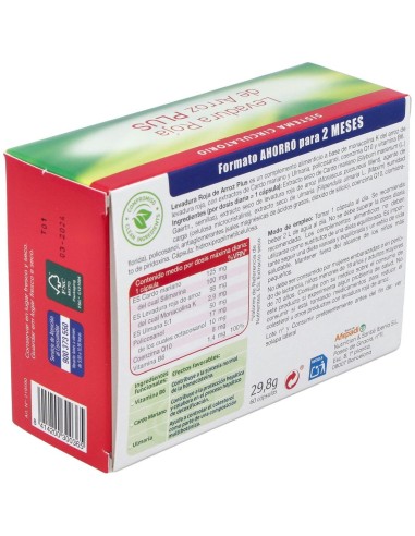 Dts Levadura Roja De Arroz Plus  60 Cápsulas  Envase 60 Cápsulas(60 Dias) de Dielisa®