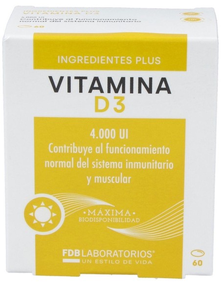 Vitamina D3 4000Ui 60Perlas de Fdb