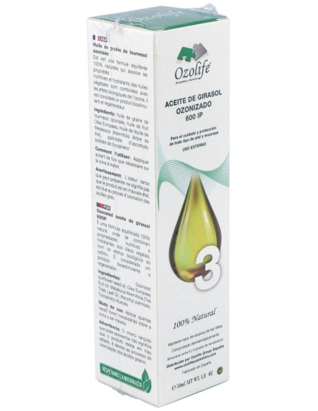 Aceite Girasol Ozonizado 600Ip Airless 50Ml. de Ozolife Biocosmetica Y Nutricion